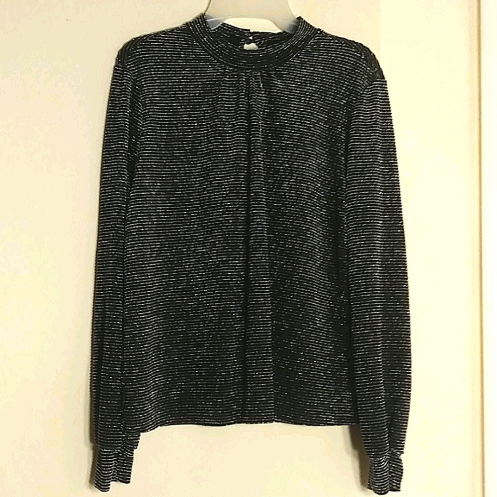 Elegant Black and Silver Blouse.